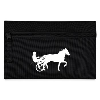 Trabrennsport Pferderennsport Pferderennen Pferde - Federtasche - Schwarz - Vorne