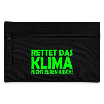 Klima retten - Federtasche - Schwarz - Vorne