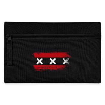 Dreifache rote X-Streifen - Federtasche - Schwarz - Vorne