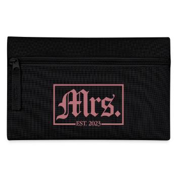 Mme Est. 2023 Fiançailles Mariage Douche nuptiale - Trousse - noir - Devant