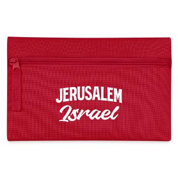 Jerusalem Israel Script Style - Pencil Case - red - Front