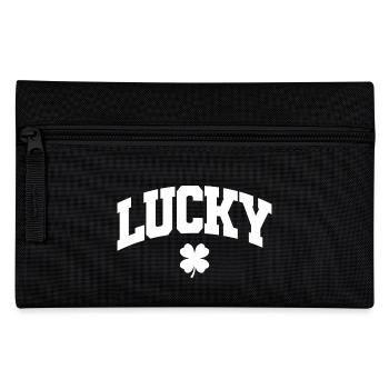 St. Patrick's Day Geschenk Kleeblatt Männer, Frauen, Kinder - Federtasche - Schwarz - Vorne