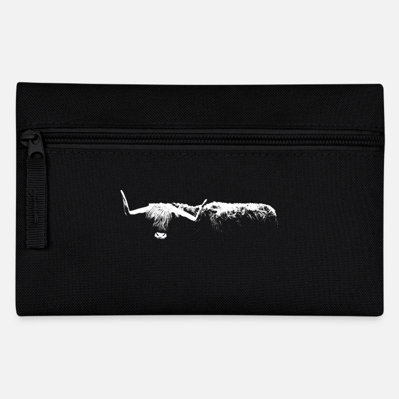 Highland Cattle / Rind / Schottisches Hochlandrind - Federtasche - Schwarz