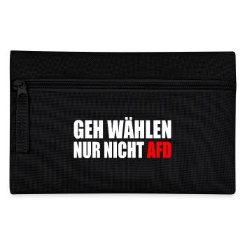 geh wählen nur nicht afd - Federtasche - Schwarz - Vorne