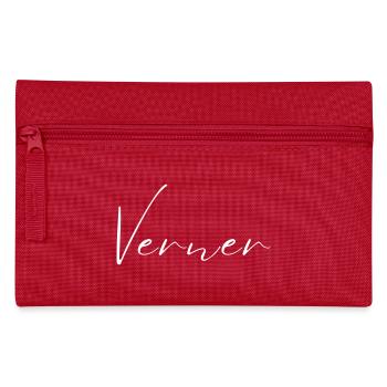 Verner Name T-Shirt Geschenk Für Männer - Federtasche - Rot - Vorne