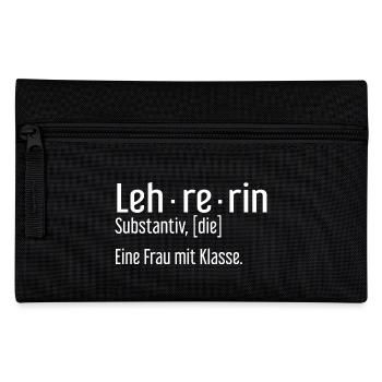 Beste Lehrerin der Welt – eine Frau mit Klasse - Federtasche - Schwarz - Vorne