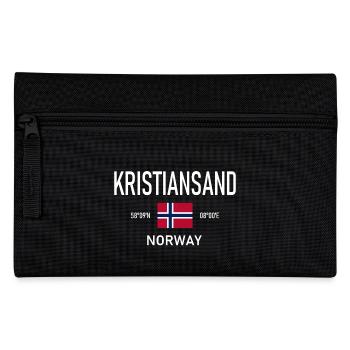 Kristiansand - Norway - Coordinates - Flag - Pencil Case - black - Front