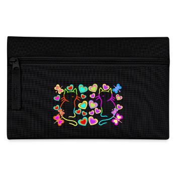 Summer Retro Cats Cat Colorful Summertime - Pencil Case - black - Front