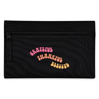 Grateful Thankful - Gratitude - Gift - Pencil Case - black - Front