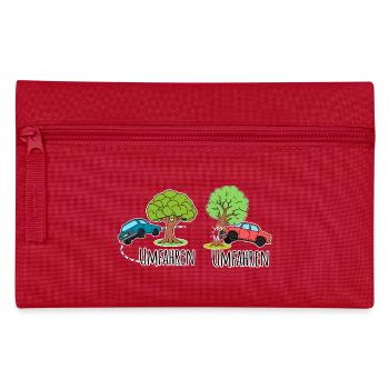 Driving around or driving around the tree by car? - Pencil Case - red - Front
