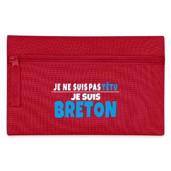 T-shirt Humour Breton Je ne suis pas têtu - Trousse - rouge - Devant