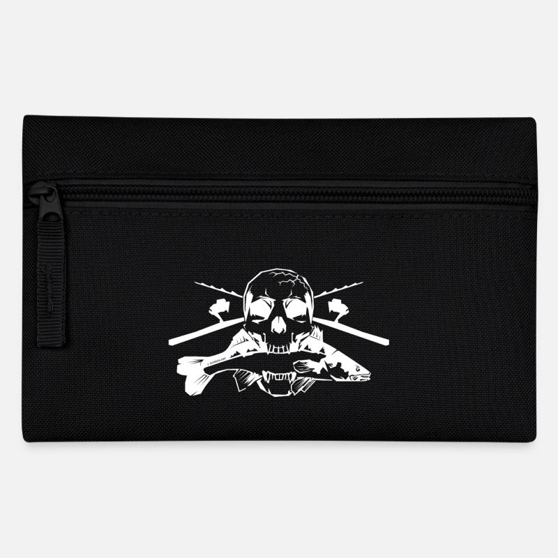 JSA Fishing Skull (R) white in high quality! - Federtasche - Schwarz