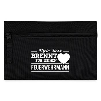 Feuerwehrmann Herz Feuerwehr - Federtasche - Schwarz - Vorne