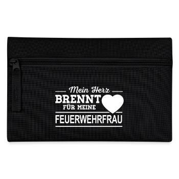 Feuerwehrfrau Herz Feuerwehr - Federtasche - Schwarz - Vorne