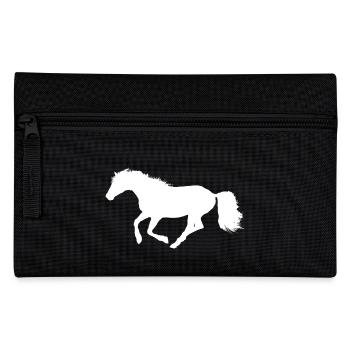 Cheval au galop - Silhouette Blanc Blanc - Trousse - noir - Devant