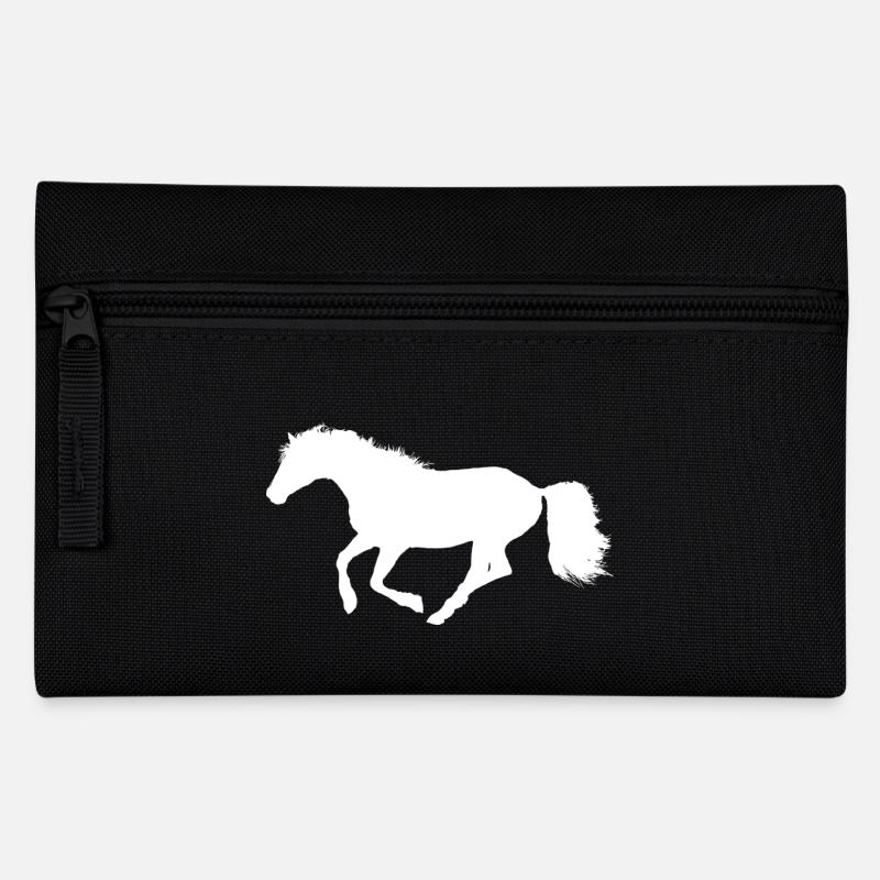 Cheval au galop - Silhouette Blanc Blanc - Trousse - noir