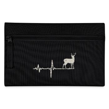 Geschenk Heartbeat Hirsch - Federtasche - Schwarz - Vorne