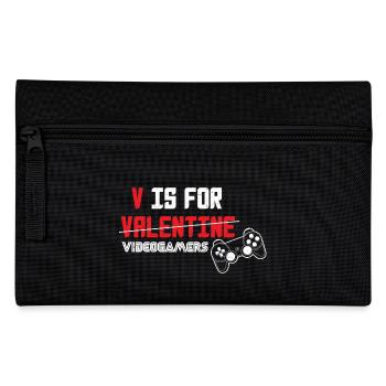 V is for Valentine videogamers - Pencil Case - black - Front
