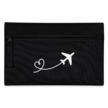Airplane flyer with heart in white - Pencil Case - black - Front