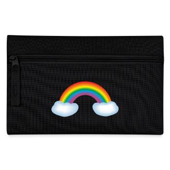 Regenbogen mit Wolken - Federtasche - Schwarz - Vorne