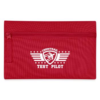 Chemtrail test pilote badge satire conspiration - Trousse - rouge - Devant