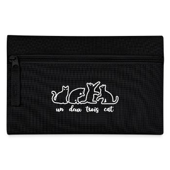 Un Deux Trois Cat Kitty Pet Lovers Gift - Pencil Case - black - Front