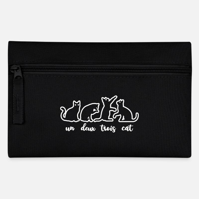 Un Deux Trois Cat Kitty Pet Lovers Gift - Pencil Case - black