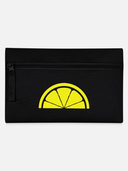 Zitrus-Scheibe Gelb Outline - Federtasche - Schwarz