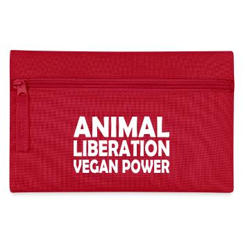 animal liberation Vegan power - Federtasche - Rot - Vorne