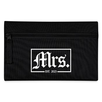 Mme Est. 2023 Fiançailles Mariage Douche nuptiale - Trousse - noir - Devant