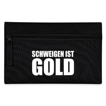 schweigen ist gold - Federtasche - Schwarz - Vorne