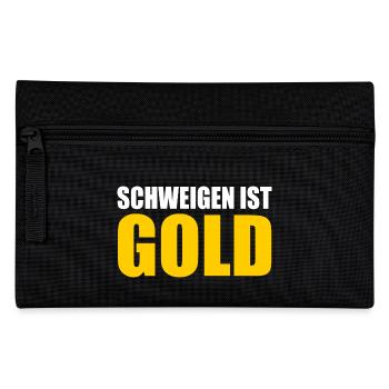 schweigen ist gold - Federtasche - Schwarz - Vorne