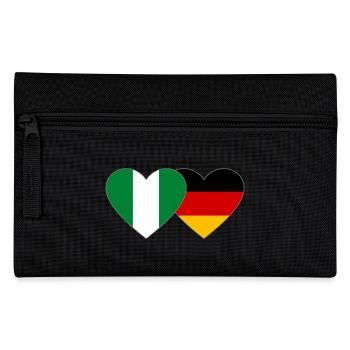 Nigeria Germany Flag Heart - Pencil Case - black - Front