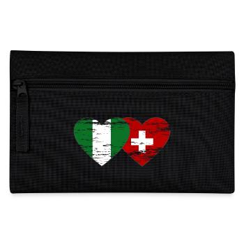 Nigeria Switzerland Flag Heart used - Pencil Case - black - Front