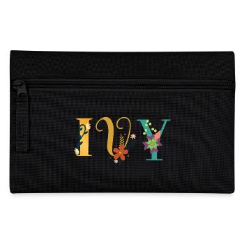 EVY Name Art With Flowers Embroidered - Pencil Case - black - Front