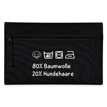 80% Baumwolle, 20% Hundehaare - Waschanleitung - Federtasche - Schwarz - Vorne