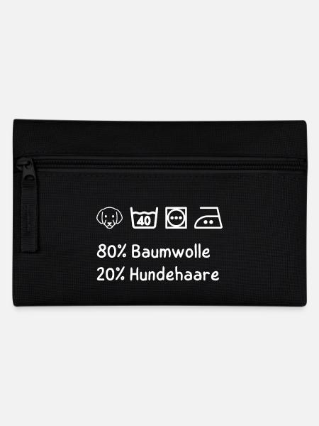 80% Baumwolle, 20% Hundehaare - Waschanleitung - Federtasche - Schwarz