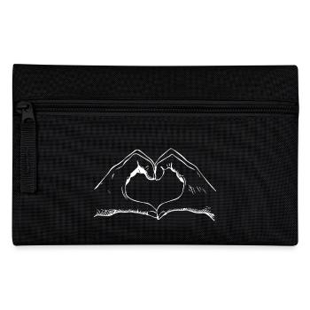 Coeur Signe de la main Symbole Amour Saint Valentin - Trousse - noir - Devant