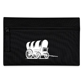 Vieux wagon couvert de side-car avec bâche rayée - Trousse - noir - Devant