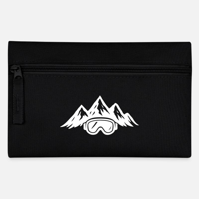 Ski Goggles Ski Mountains Slope Icon - Pencil Case - black