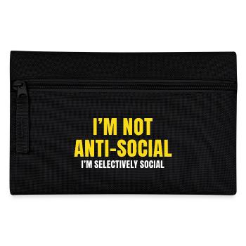 Selectively Social Statement - Pencil Case - black - Front
