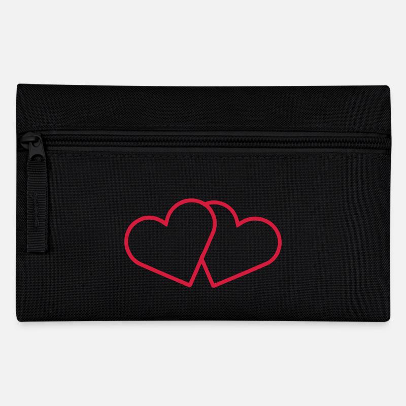 2 coeurs - Trousse - noir