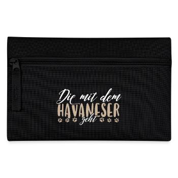 Die mit dem Havaneser geht - Federtasche - Schwarz - Vorne