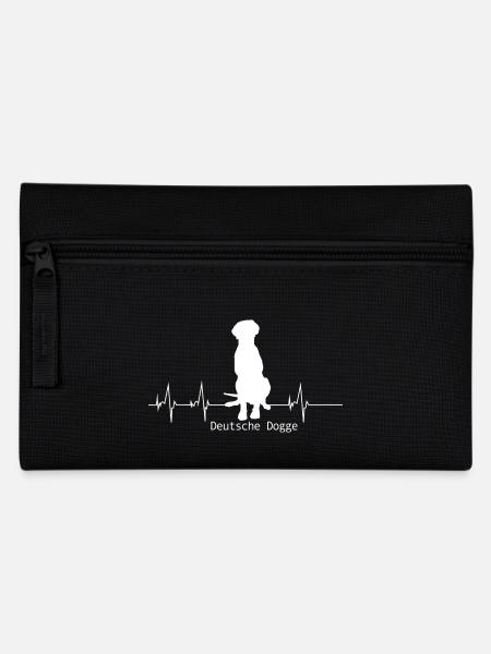 Deutsche Dogge Shirt-Heartbeat - Federtasche - Schwarz