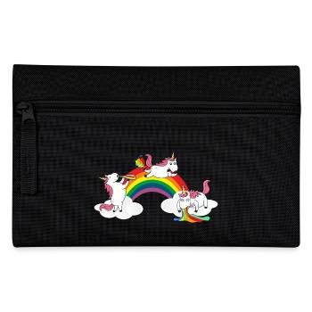Einhorn beim Saufen Kotzen Furzen - Federtasche - Schwarz - Vorne