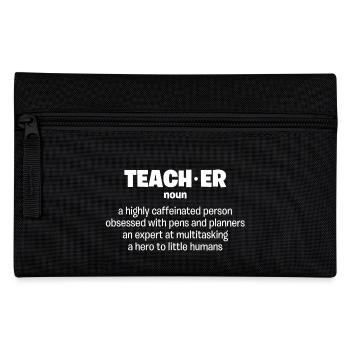 Lehrer, Lehrerin, Substantiv, Experte, Held - Federtasche - Schwarz - Vorne