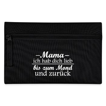 Mama ich hab dich lieb bis zum Mond und zurück - Federtasche - Schwarz - Vorne