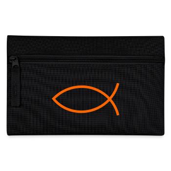 Jesusfisch Ichthys Fisch Fische - Federtasche - Schwarz - Vorne