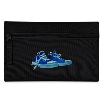 Blauer Sneaker Druck  - Federtasche - Schwarz - Vorne