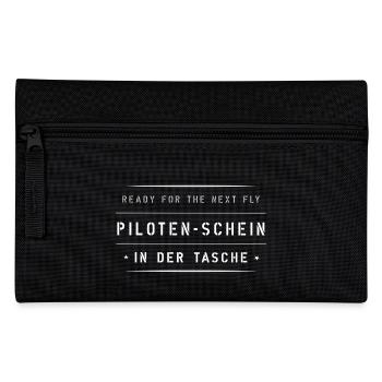 Pilotenschein Fluglizenz - Federtasche - Schwarz - Vorne